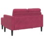 2-seater sofa with L-shaped chaise longue in wine red, 125 cm. by , Sofas - Ref: Foro24-4107072, Price: 216,53 €, Discount: %