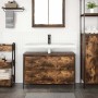Mueble de baño con lavabo y cajones roble ahumado 90x34,5x60 cm de , Tocadores de baño - Ref: Foro24-861879, Precio: 77,88 €