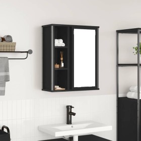 Mueble de baño de pared con espejo roble negro 50x21x60 cm by , bathroom vanities - Ref: Foro24-861902, Price: 66,50 €, Disco...