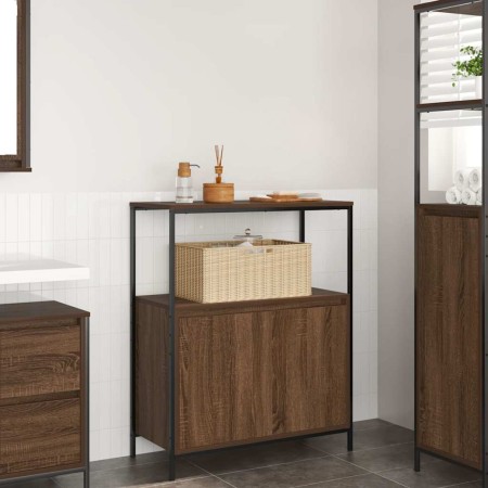Mueble de baño con estantes roble marrón 76,5x35x95 cm by , bathroom vanities - Ref: Foro24-861921, Price: 79,22 €, Discount: %