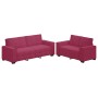 Juego de sofás con cojines 2 piezas terciopelo rojo tinto von , Sofas - Ref: Foro24-3324704, Preis: 464,86 €, Rabatt: %