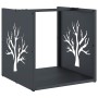 Anthrazit-Holzofen 40x40x40 cm aus kaltgewalztem Stahl von , Brennholztaschen und -halter - Ref: Foro24-864245, Preis: 49,84 ...