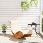 Tumbona mecedora con cojín de madera maciza de acacia de , Tumbonas - Ref: Foro24-4103882, Precio: 172,34 €