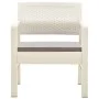 3-teiliges Gartenmöbel-Set mit weißen Kunststoffkissen von vidaXL, Gartensets - Ref: Foro24-315854, Preis: 128,54 €, Rabatt: %