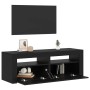 TV-Möbel mit LED-Lichtern, Schwarz-Eiche, 120x35x40 cm. von , TV-Möbel - Ref: Foro24-862031, Preis: 78,13 €, Rabatt: %