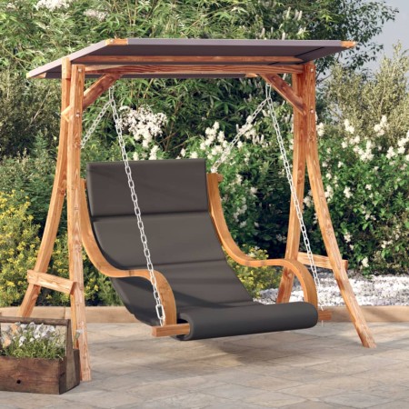 Columpio con cojín y toldo madera maciza de abeto de , Balancines de jardín - Ref: Foro24-3200624, Precio: 406,91 €, Descuent...