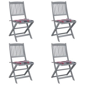 Faltbare Gartenstühle, 4 Stück Massivholz Akazie und Kissen von , Gartenstühle - Ref: Foro24-3064576, Preis: 205,41 €, Rabatt: %