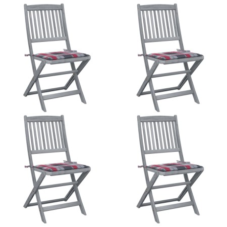 Faltbare Gartenstühle, 4 Stück Massivholz Akazie und Kissen von , Gartenstühle - Ref: Foro24-3064576, Preis: 205,41 €, Rabatt: %