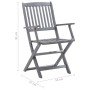 Faltbare Gartenstühle, 4 Stück Massivholz Akazie und Kissen von , Gartenstühle - Ref: Foro24-3064522, Preis: 188,71 €, Rabatt: %