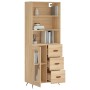 Aparador alto madera contrachapada color roble 69,5x34x180 cm de , Aparadores - Ref: Foro24-3189480, Precio: 153,42 €, Descue...
