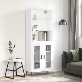 Tall white plywood highboard 69.5x34x180 cm by , Sideboards - Ref: Foro24-3189333, Price: 158,86 €, Discount: %