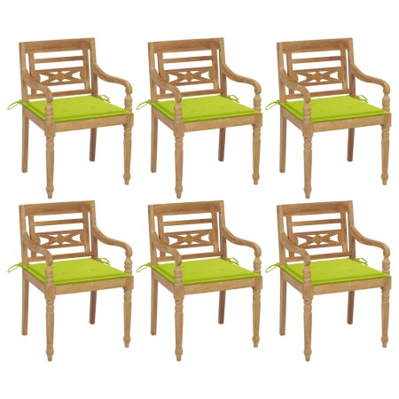 Batavia Stühle, 6 Stück Massivholz aus Teakholz mit Kissen. von , Gartenstühle - Ref: Foro24-3073333, Preis: 737,53 €, Rabatt: %