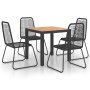 5-teiliges Gartenspeiseset aus schwarzem und braunem PVC-Rattan von , Gartensets - Ref: Foro24-3060125, Preis: 401,67 €, Raba...