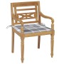 Batavia Stühle, 2 Stück massives Teakholz mit grau karierten Kissen. von , Gartenstühle - Ref: Foro24-3062141, Preis: 251,91 ...