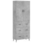 Hoher Schrank aus grauem Beton-Sperrholz, 69,5x34x180 cm. von , Sideboards - Ref: Foro24-3195863, Preis: 159,80 €, Rabatt: %