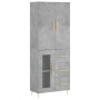 Hoher Schrank aus grauem Beton-Sperrholz, 69,5x34x180 cm. von , Sideboards - Ref: Foro24-3195951, Preis: 165,10 €, Rabatt: %