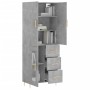 Hoher Schrank aus grauem Beton-Sperrholz, 69,5x34x180 cm. von , Sideboards - Ref: Foro24-3195951, Preis: 165,10 €, Rabatt: %