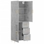 Hoher Schrank aus grauem Beton-Sperrholz, 69,5x34x180 cm. von , Sideboards - Ref: Foro24-3195951, Preis: 165,10 €, Rabatt: %