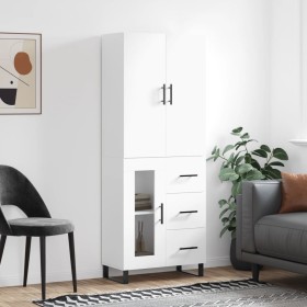 Aparador alto madera contrachapada blanco 69,5x34x180 cm de , Aparadores - Ref: Foro24-3195979, Precio: 173,14 €, Descuento: %