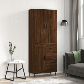 Aparador alto madera contrachapada marrón roble 69,5x34x180 cm de , Aparadores - Ref: Foro24-3196034, Precio: 186,87 €, Descu...