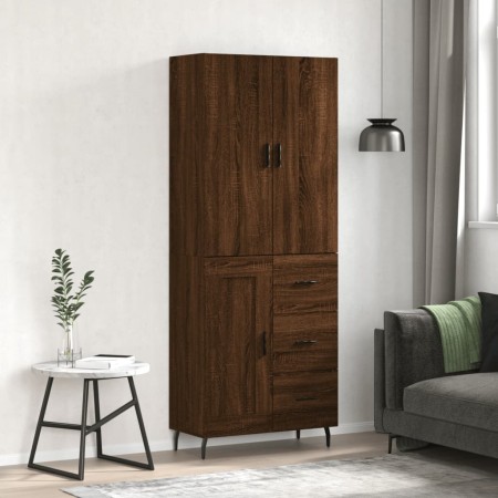 Aparador alto madera contrachapada marrón roble 69,5x34x180 cm de , Aparadores - Ref: Foro24-3196034, Precio: 186,87 €, Descu...