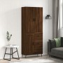 Aparador alto madera contrachapada marrón roble 69,5x34x180 cm de , Aparadores - Ref: Foro24-3196034, Precio: 186,87 €, Descu...