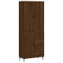 Aparador alto madera contrachapada marrón roble 69,5x34x180 cm de , Aparadores - Ref: Foro24-3196034, Precio: 186,87 €, Descu...