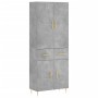 Aparador alto madera contrachapada gris hormigón 69,5x34x180 cm de , Aparadores - Ref: Foro24-3198141, Precio: 156,43 €, Desc...