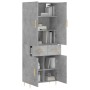 Aparador alto madera contrachapada gris hormigón 69,5x34x180 cm de , Aparadores - Ref: Foro24-3198141, Precio: 156,43 €, Desc...