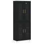 Aparador alto madera contrachapada negro 69,5x34x180 cm de , Aparadores - Ref: Foro24-3198266, Precio: 181,22 €, Descuento: %