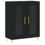 Aparador alto madera contrachapada negro 69,5x34x180 cm de , Aparadores - Ref: Foro24-3198266, Precio: 181,22 €, Descuento: %