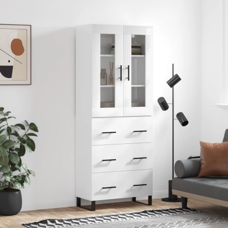 Hoher Schrank aus glänzend weißem Sperrholz 69,5x34x180 cm. von , Sideboards - Ref: Foro24-3198427, Preis: 206,37 €, Rabatt: %