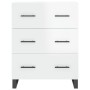 Hoher Schrank aus glänzend weißem Sperrholz 69,5x34x180 cm. von , Sideboards - Ref: Foro24-3198427, Preis: 206,37 €, Rabatt: %