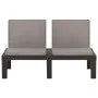 Banco de jardín con cojines plástico gris de vidaXL, Bancos de jardín - Ref: Foro24-315849, Precio: 135,90 €, Descuento: %