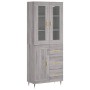 Aparador alto madera contrachapada gris sonoma 69,5x34x180 cm de , Aparadores - Ref: Foro24-3198647, Precio: 167,88 €, Descue...