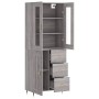Aparador alto madera contrachapada gris sonoma 69,5x34x180 cm de , Aparadores - Ref: Foro24-3198647, Precio: 167,88 €, Descue...