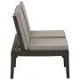 Banco de jardín con cojines plástico gris de vidaXL, Bancos de jardín - Ref: Foro24-315849, Precio: 135,90 €, Descuento: %