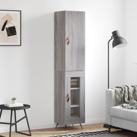Tall gray Sonoma plywood sideboard 34.5x34x180 cm by , Sideboards - Ref: Foro24-3199023, Price: 100,35 €, Discount: %