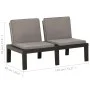 Banco de jardín con cojines plástico gris de vidaXL, Bancos de jardín - Ref: Foro24-315849, Precio: 135,90 €, Descuento: %