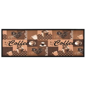 Alfombra de cocina lavable Coffee marrón 60x180 cm de vidaXL, Felpudos - Ref: Foro24-315971, Precio: 46,39 €, Descuento: %