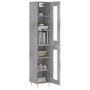 Aparador de madera contrachapada gris hormigón 34,5x34x180 cm de , Aparadores - Ref: Foro24-3199421, Precio: 99,43 €