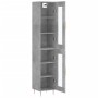 Aparador de madera contrachapada gris hormigón 34,5x34x180 cm de , Aparadores - Ref: Foro24-3199421, Precio: 99,43 €
