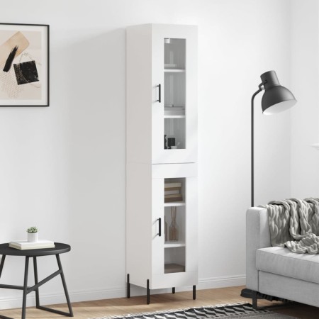 Hoher Schrank aus glänzend weißem Sperrholz 34,5x34x180 cm. von , Sideboards - Ref: Foro24-3199435, Preis: 117,96 €, Rabatt: %