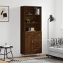 Tall brown oak plywood sideboard 69.5x34x180 cm by , Sideboards - Ref: Foro24-3190020, Price: 149,24 €, Discount: %