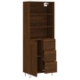 Tall brown oak plywood sideboard 69.5x34x180 cm by , Sideboards - Ref: Foro24-3190020, Price: 149,24 €, Discount: %