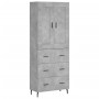Aparador alto madera contrachapada gris hormigón 69,5x34x180 cm de , Aparadores - Ref: Foro24-3199765, Precio: 167,78 €