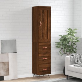 Tall oak brown plywood highboard 34.5x34x180 cm by , Sideboards - Ref: Foro24-3200176, Price: 117,55 €, Discount: %