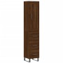 Tall oak brown plywood highboard 34.5x34x180 cm by , Sideboards - Ref: Foro24-3200224, Price: 121,81 €, Discount: %