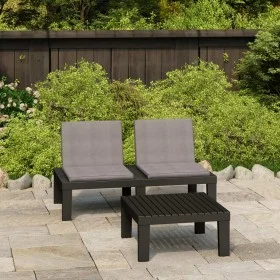 Gartenmöbel Set 2 Stück mit Kissen grau Kunststoff von vidaXL, Gartensets - Ref: Foro24-315853, Preis: 139,03 €, Rabatt: %