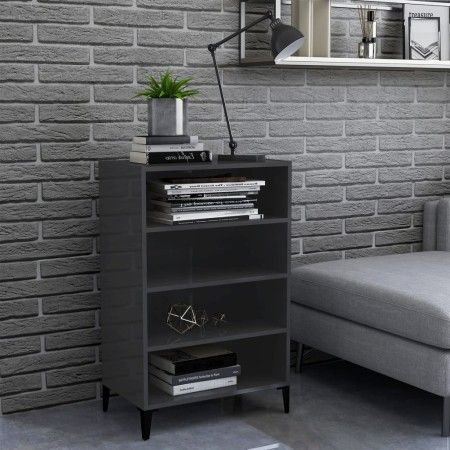Glänzender grauer Sperrholz-Schrank 57x35x90 cm von vidaXL, Sideboards - Ref: Foro24-806138, Preis: 54,06 €, Rabatt: %